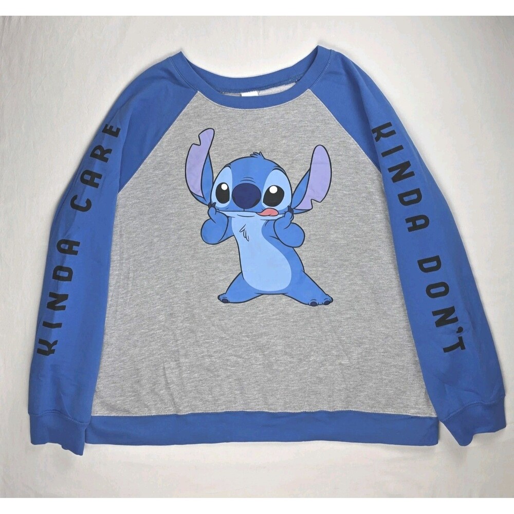 Disney's Stitch Sweatshirt Women's XXXL "Kinda Care, Kinda Don't" Lilo & Stitch